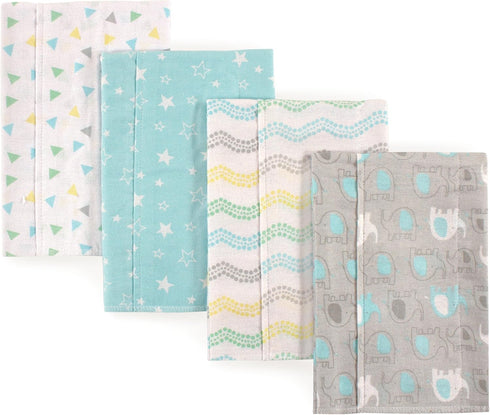 Luvable Friends Unisex Baby Cotton Flannel Burp Cloths, Basic Elephant, One Size for Infants