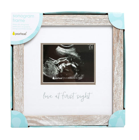 4 3 Pearhead Love at First Sight Sonogram Picture Frame, Gender Neutral Ultrasound Keepsake, Ideal Pregnancy Gift, Baby
