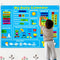 WATINC My First Daily Calendar Felt-Board for Kids, 3.5Ft 70Pcs Funky Frog Weather Season Chart for Preschool Learning