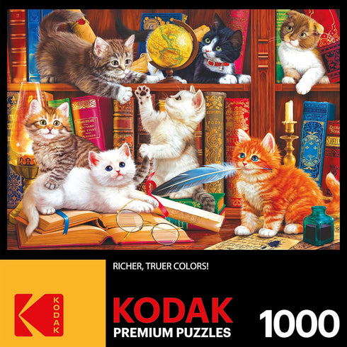 RoseArt - Kodak Premium - 1000 Piece Jigsaw Puzzle - Library Mischief for Adults