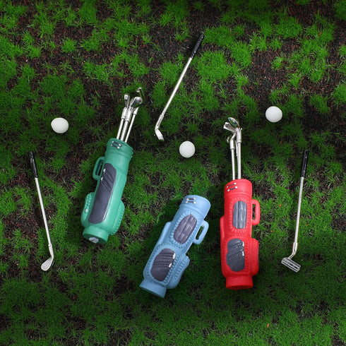 3 Sets Miniature Dollhouse Accessories - Mini Golf Clubs Model Toys for 1:12 Scale Dollhouse