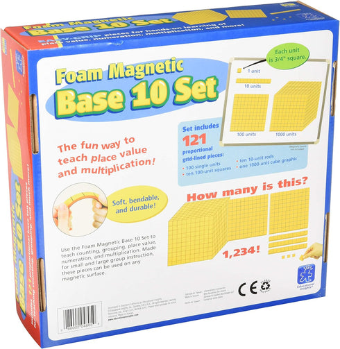 Educational Insights Foam Magnetic Base 10 Set, Giant Size, Easy to Grip, 121 Pieces, Ages 10 and up