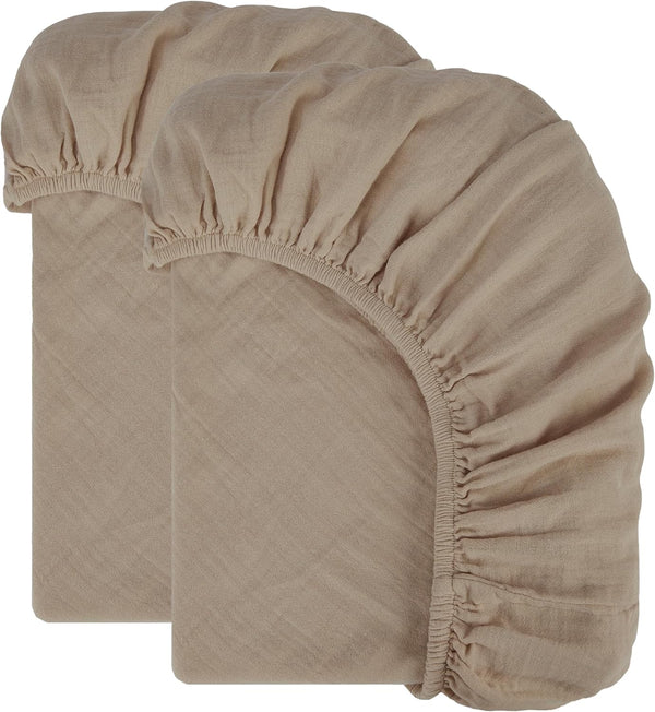 Bioweaves Organic Cotton Muslin Crib Sheet, GOTS Certified Fitted Crib Mattress Sheet,