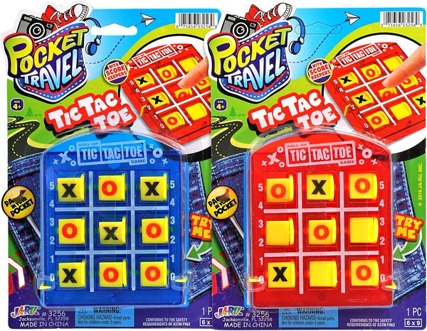 JA-RU Portable Tic Tac Toe Classic Mini Board Games for Kids, 1 Pack, Small Size Travel Games
