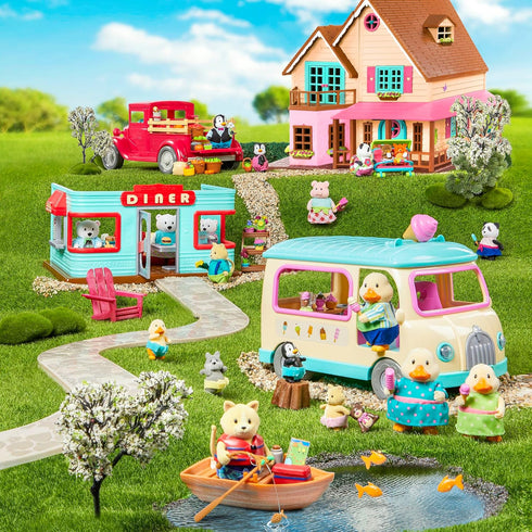 Playset Playset 3+ Li'l Woodzeez Farmer's Truck Doll with Toy Truck, Miniature Food & Accessories Compatible with Doll