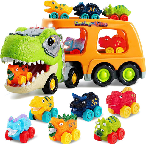 JOYIN Dinosaur Toys for Kids 2-4, Toddler Boy Toys, Dinosaur Carrier Truck