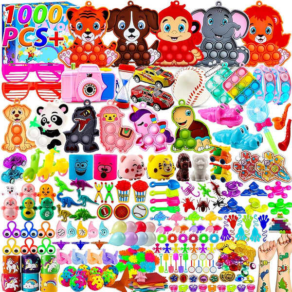 1000 PCS Party Favors for Kids - Fidget Toys Bulk, Goodie Bags Stuffers, Birthday Gifts, Classroom Prize Toys