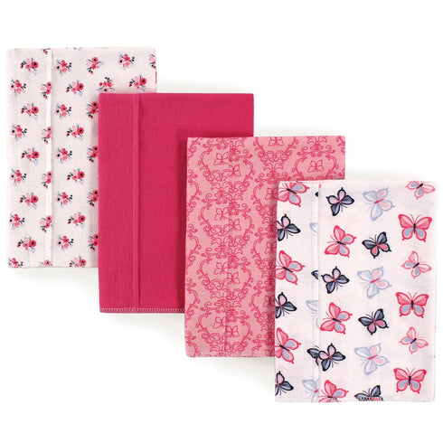 Hudson Baby Unisex Cotton Flannel Burp Cloths, Butterflies, One Size