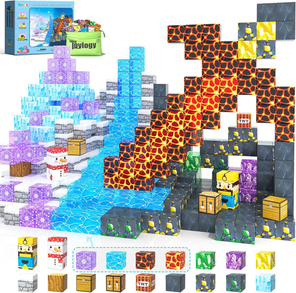 100PCS Large Magnetic Blocks-Build Mine Magnet World Ice Mine Sword Toddlers Toys