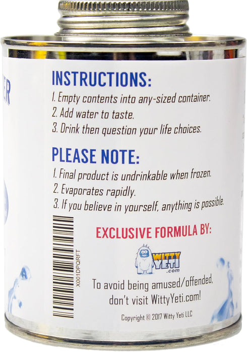 Witty Yeti Dehydrated Water 16oz Can, New Formula! Essential Camping Supply, Funny Gag Gift for Men & Women.