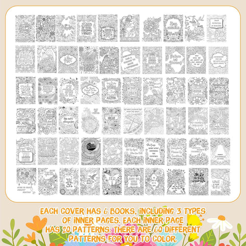 144 Liliful Pcs Motivational Sayings Coloring Book Bulk for Adult DIY Art Stress Relief Drawing Book with Inspiring