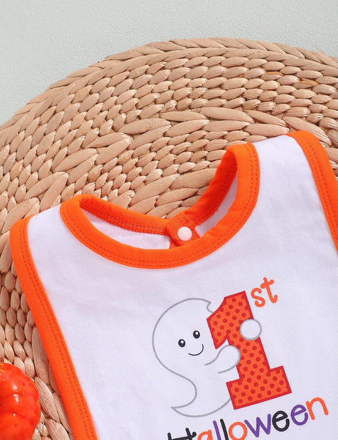 My First Halloween Baby Bibs for Boys and Girls, Drooling and Teething (Pumpkin Orange)