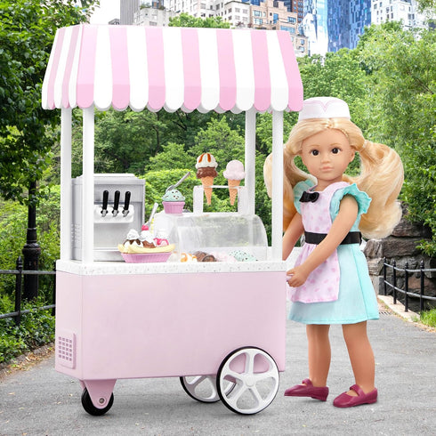 Lori Mini Doll & Ice Cream Cart, Clothes & Accessories for 6-Inch Dolls, Toys for Kids 3 Years +