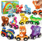Vanmor Wooden Train Set for Toddlers, Magnetic Animal Number Train Toys for