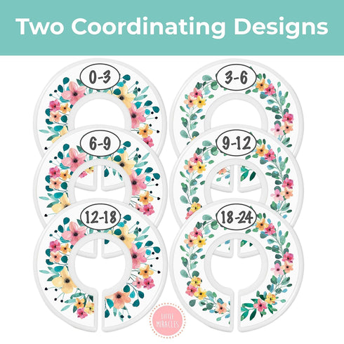 Baby Closet Size Dividers - Rustic Floral Nursery Closet Dividers for Baby Clothes - Month Dividers for Baby Girl