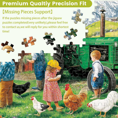 FaPtoo 2-Pack 300 300 Countryside 20.5 15 Pieces Puzzles for Adults, Friendship Farm Puzzles Pieces, Warmth Childhood