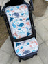 Baby Stroller Seat Liner, Universal Breathable Cushion Mat for Kids Pushchair, Thick Cotton Stroller Liner (Whale &