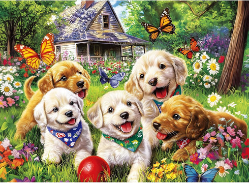 Nitktaia 300 Piece Puzzles for Adults, Garden Dog Jigsaw Puzzle for Children Elderly,