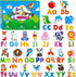 78 Magnetic Alphabet Set, 26 Uppercase, 26 Lowercase Letters & 26 Object Patterns, Educational Spelling Learning Toys