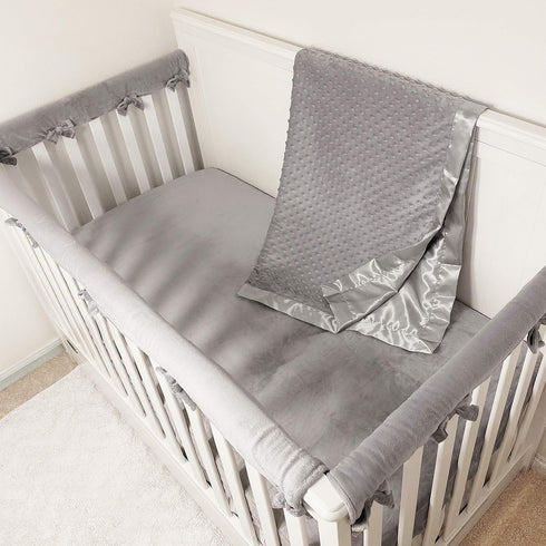 28" 52", Cozy American Baby Company Heavenly Soft Chenille Fitted Crib Sheet x Warm and Neutral Chenille Sheet, Steel