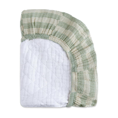 100% 360, Offset Babyletto Quilted Organic Cotton Changing Pad Cover, GOTS-Certified, Fitted Ultra-Soft and Breathable