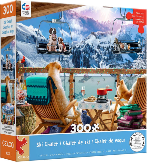 Ceaco Ski Chalet - 300 Piece Jigsaw Puzzle for Winter Fun