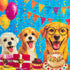 100 6-8 8-10, Piece Puzzles for Kids Ages Jigsaw Puzzles for Adults Seniors - Puppy Birthday Party