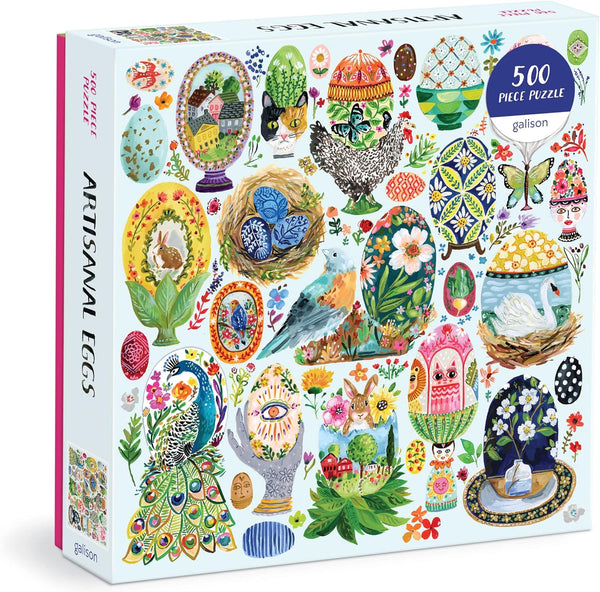 Galison Artisanal Eggs – 500 Piece Puzzle with Bright Artwork of Beautifully Painted Eggs for Adults and Families