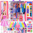 Doll Closet Playset with Doll, 342 Pcs Clothes and Accessories, Princess Dresses, Pants, Swimsuits, and Shoes