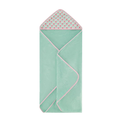3 Pack GS71730 Cudlie Buttons & Stitches Baby Girl Rolled/Carded Hooded Towels in Bless This Baby Print