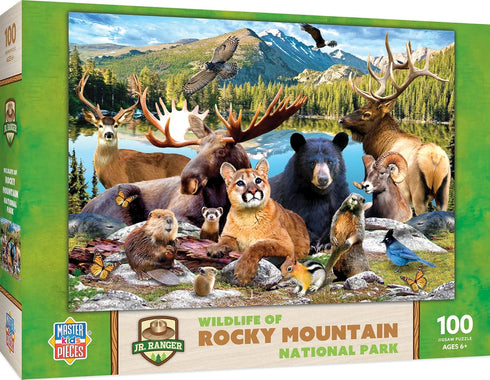 MasterPieces 100 Piece Jigsaw Puzzle for Kids 6+, Wildlife of Rocky Mountains National Park, Educational Game