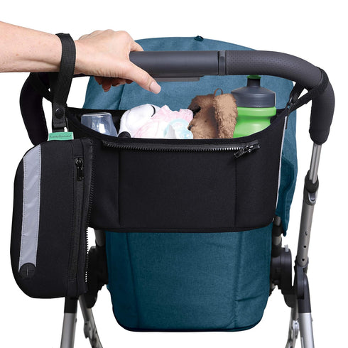 Universal Stroller Organizer Bag with Detachable Wristlet & Reflective Panel - Model CK098