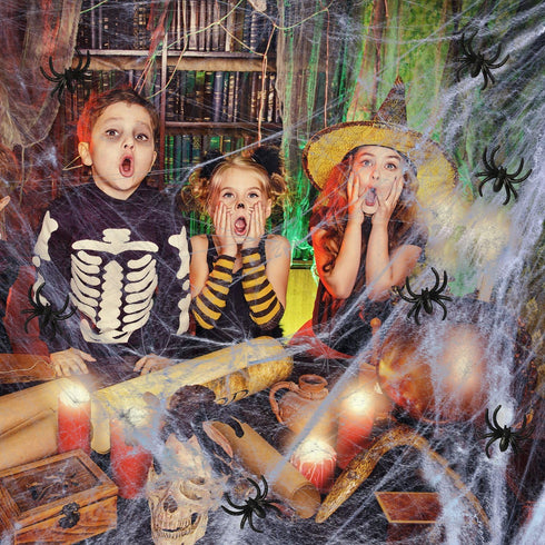 AOSTAR Halloween Spider Webs Decorations, 700sqft Indoor & Outdoor Spooky Webbing with 50 Fake Spiders
