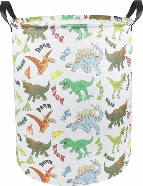 Dinosaur Laundry Basket, Kids Toys Storage Bin for Bedroom, Waterproof Baby Clothes Hamper with Handles, Nursery