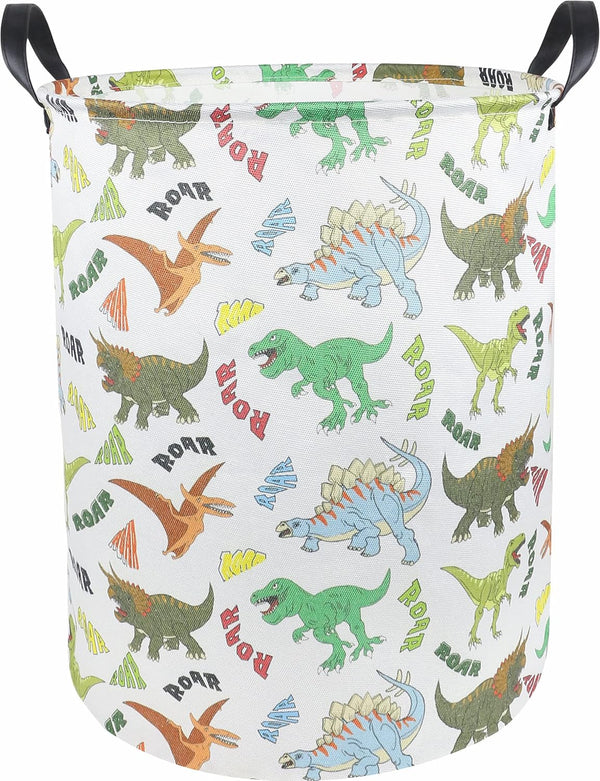 Dinosaur Laundry Basket, Kids Toys Storage Bin for Bedroom, Waterproof Baby Clothes Hamper with Handles, Nursery