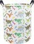 Dinosaur Laundry Basket, Kids Toys Storage Bin for Bedroom, Waterproof Baby Clothes Hamper with Handles, Nursery