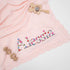 Cozy Personalized Floral Embroidered Name Blanket Soft Cotton Knit Newborn Blanket, Custom Keepsake Gift, Cover