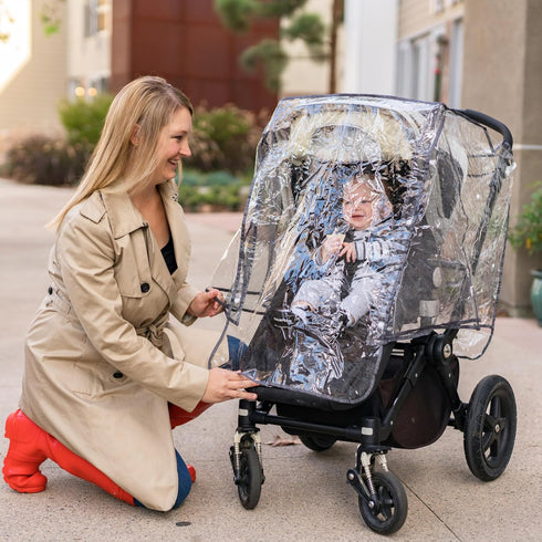 J.L. Childress Stroller Rain Cover - Universal Stroller Poncho - Stroller Accessory - Ventilated Baby Weather Shield