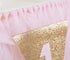 1st Birthday Girl Decorations - High Chair Tutu Skirt with No.1 Crown, Cake Smash Banner, Princess Crown, 'ONE' Cake
