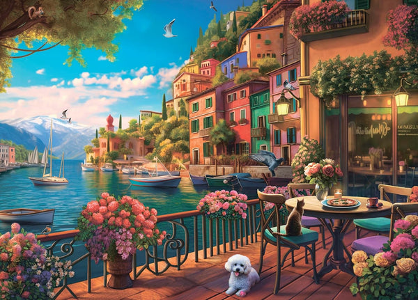 Ceaco - Sunset on Lake Como - 1000 Piece Jigsaw Puzzle for Adults and Family Fun