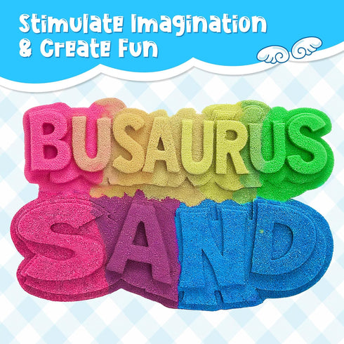 Busaurus 5.5 Lbs Set 5 8 Magic Sand for Kids Bulk Magic Moving Sand Play with Colors & Castle Molds Non-Toxic