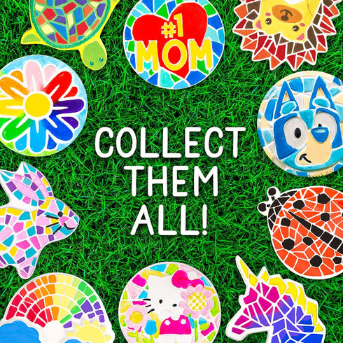 6 8+ Creative Roots Mosaic Turtle DIY Stepping Stone Kit, Includes Ceramic Stone & Vibrant Paints for Kids Ages
