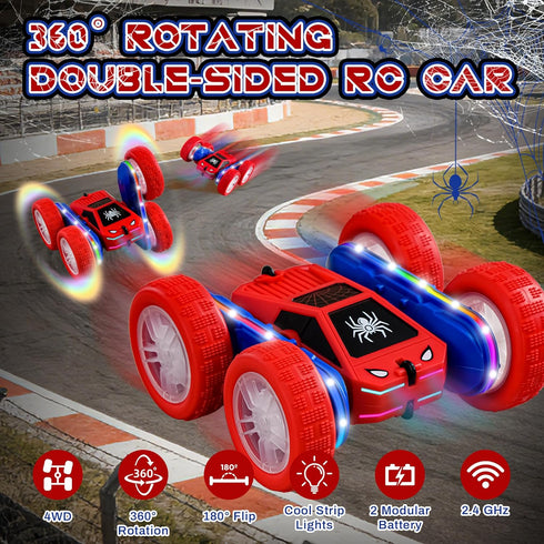 SANGQAOFU 4WD 360 2 3-12 Spider Remote Control Car Flips RC Stunt Car Toys Cyber-Inspired Double-Sided Drift Rc Cars