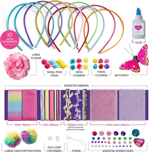 Pretty Me 5-12 Headband Making Kit for Girls - Arts & Crafts Easter Gift - Make Your Own Fashion Headbands for Kids