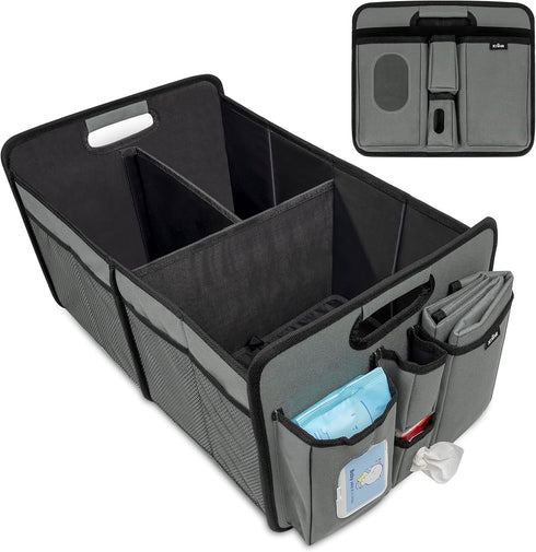 Baby Diaper Caddy Organizer with Changing Mat - Portable Car Caddy for Newborn Essentials, Diapers & Wipes, Perfect