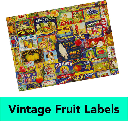 2-Pack of 1000-Piece Jigsaw Puzzles, Retro Comics and Fruit Labels for Adults and Kids Ages 8+, Amazon Exclusive