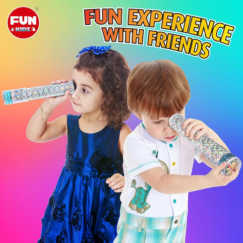 Twins Kaleidoscope Kit for Kids, FunKidz DIY Kaleidoscope Making Craft Kit with Prism Gift Optical Illusion Science