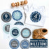 Hadley Designs 16 Monthly Baby Milestone Stickers for Baby Boy - Blue