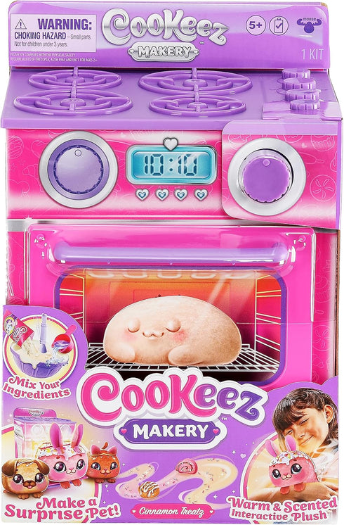 Playset 5+ Cookeez Makery Cinnamon Treatz Oven Interactive Bake & Reveal Oven with Mystery Scented Plush (Cinnamon