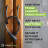 Urban August Child-Proof Refrigerator Lock | Cable Lock for French Door Fridge, Bike, Stroller, & Helmet | Small, Black